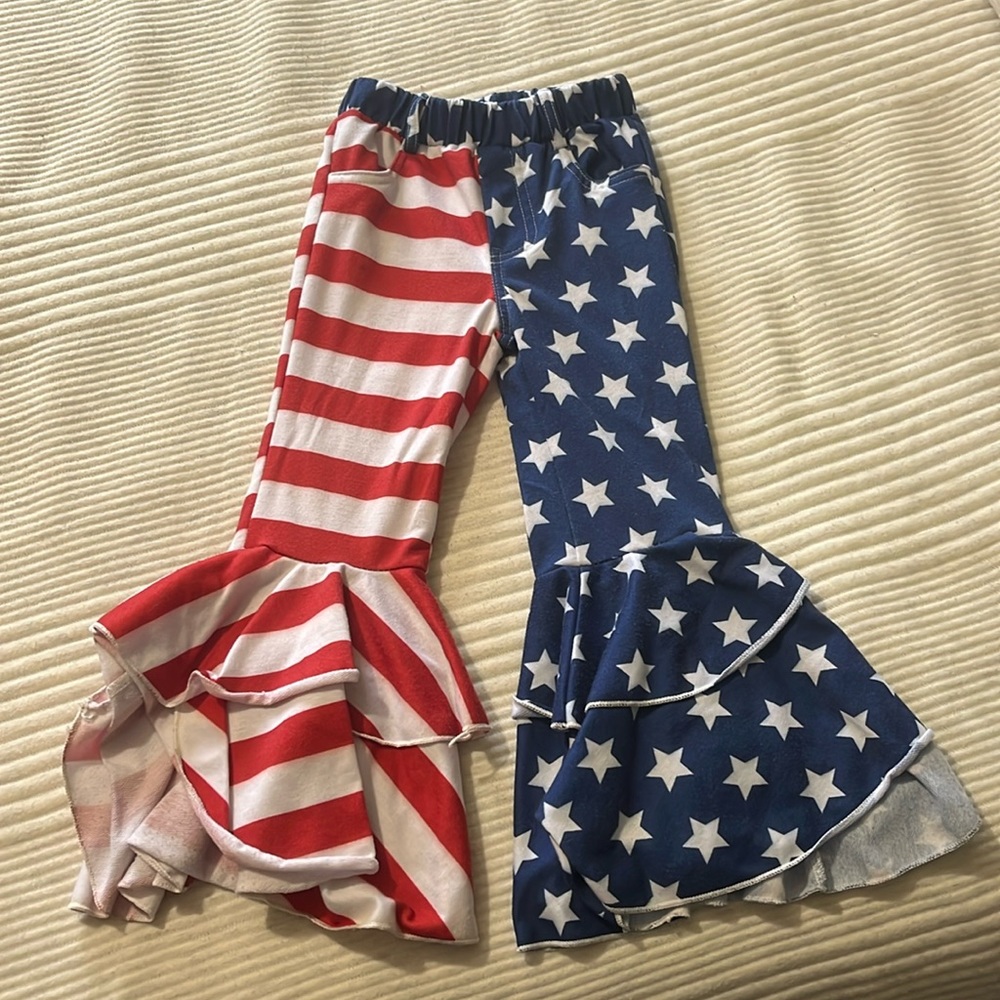 Little girls American flag flares